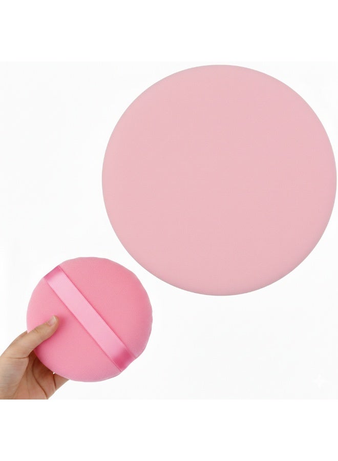 Large Velvet Powder Applicator – Ultra-Soft Sponge – Efficient Makeup Removal & Facial Cleansing Tool-Pink - Image 1