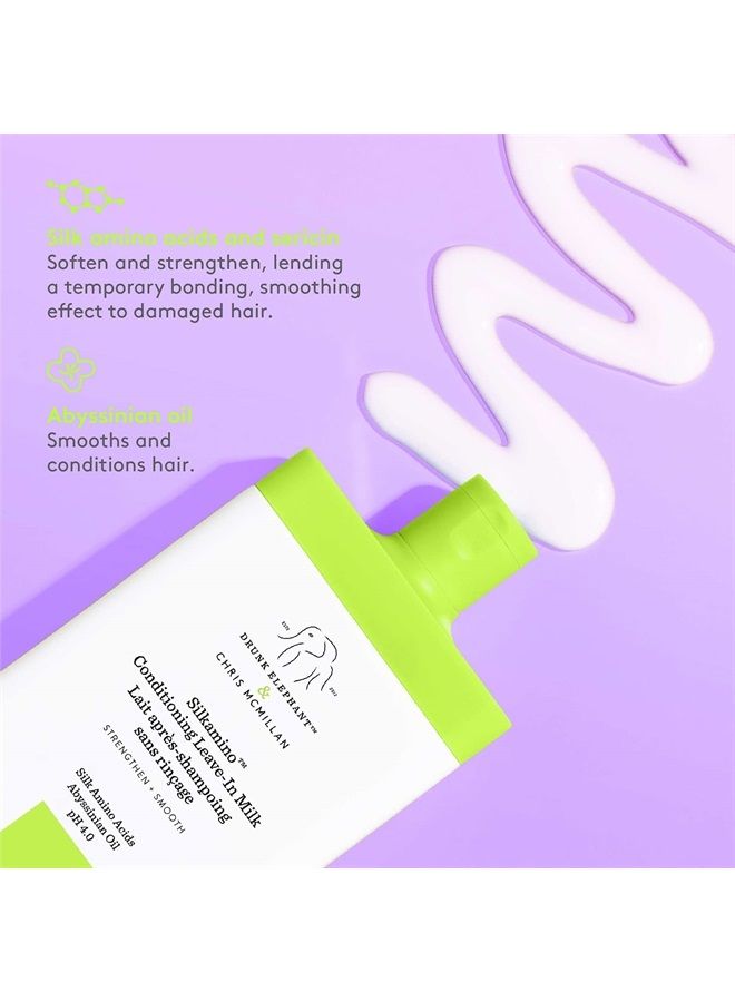 Drunk Elephant Silkamino Conditioning Leave-In Milk - Smooths, Repairs and Strengthens All Hair Types (240 mL / 8 Fl Oz) - Image 3