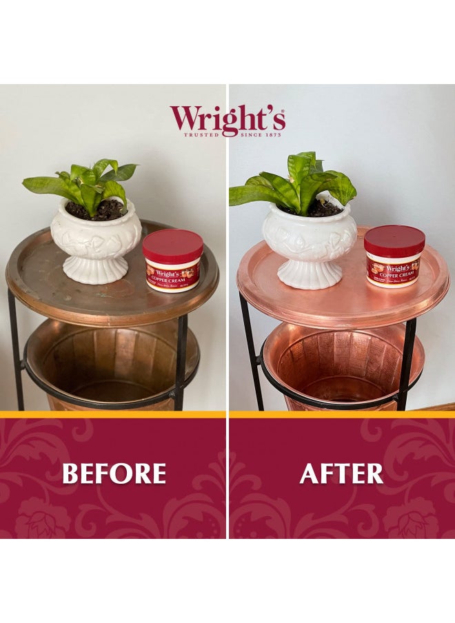 Wright's Copper, Brass Cream Cleaner - 8 Ounce - Gently Cleans and Removes Tarnish Without Scratching