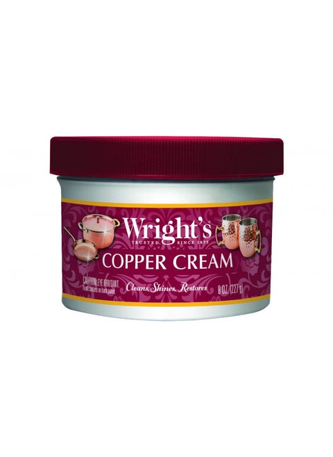 Wright's Copper, Brass Cream Cleaner - 8 Ounce - Gently Cleans and Removes Tarnish Without Scratching