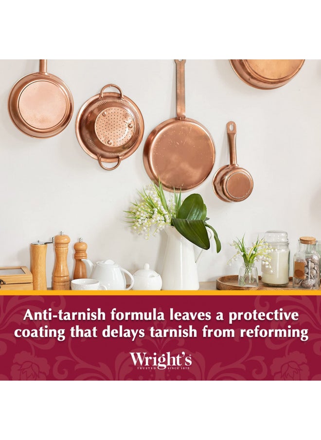 Wright's Copper, Brass Cream Cleaner - 8 Ounce - Gently Cleans and Removes Tarnish Without Scratching