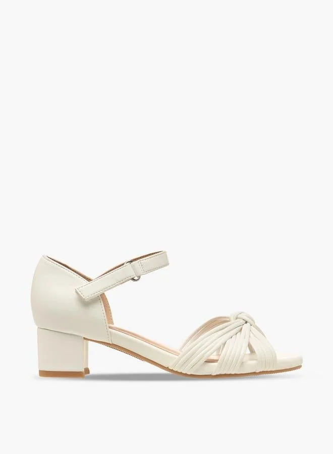 Celeste Girls Knotted Strap Block Heel Sandals
