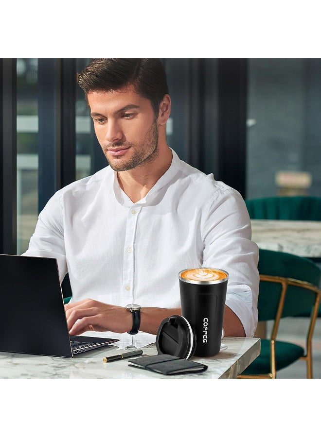 ECVV 380Ml Travel Coffee Mug, Insulated Travel Coffee Mug With Lid, Leak Proof Coffee Travel Mug,Suitable for Travel, Office and Gift for Women＆Men or Friend | Black - Image 5