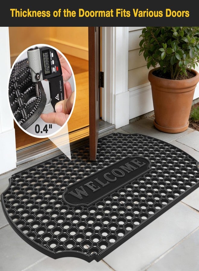 GTRY 23”x 35” Heavy Duty Rubber Door Mat, Outdoor Non Slip Waterproof Floor Mats for Front Door,Patio,Garage,Driveway,Kitchen and Entrance, Mud Trapping Utility Floor Mat, Rubber Mats with Drainage - Image 4