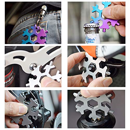 ELEDUCTMON 19 in 1 Snowflake Multi-tool, Screwdriver -Bottle opener,Outdoor Wrench Multi-tool STANDARD/METRIC Snowflake Wrench Cool gadgets,Great Christmas gift, Father'day Gift - Image 4