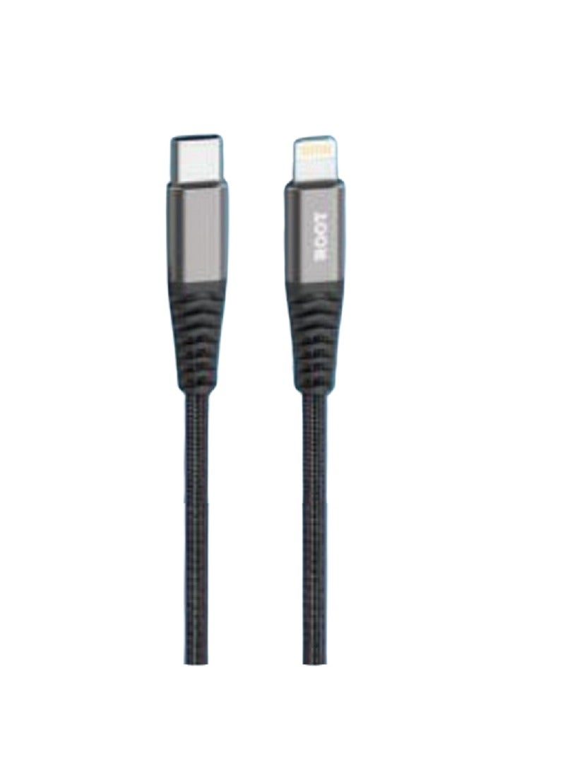 رووت كيبل تايب سي ايفون أسود قماش 1.2M روت - Image 2