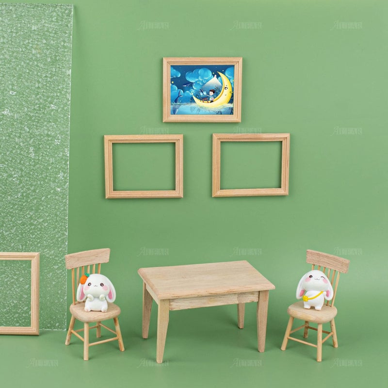 AUEAR, 6 Pack Furniture Miniature Wooden Photo Picture Frames DIY for Props House Decor - Image 4