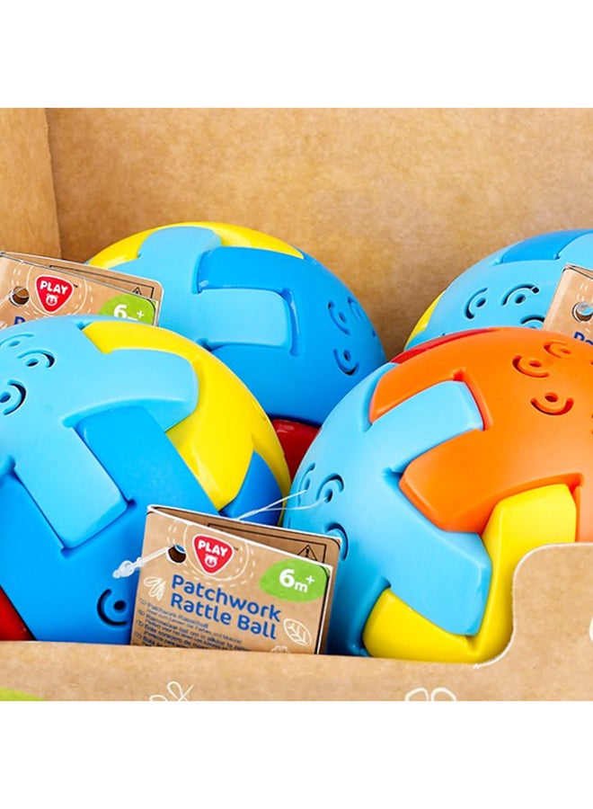 Playgo Bio Based Plastic Patchwork Rattle Ball – 4 Piece Display Set - Image 3