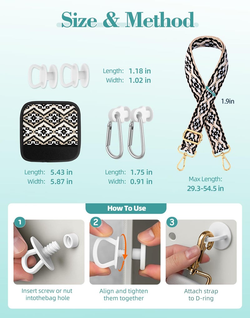 Toykee Bag Strap Crossbody Charms for Bogg Bag Accessories - Shoulder Strap Neoprene Luggage Handle Wrap for Suitcase & 2 Key Holders Cross - Image 5
