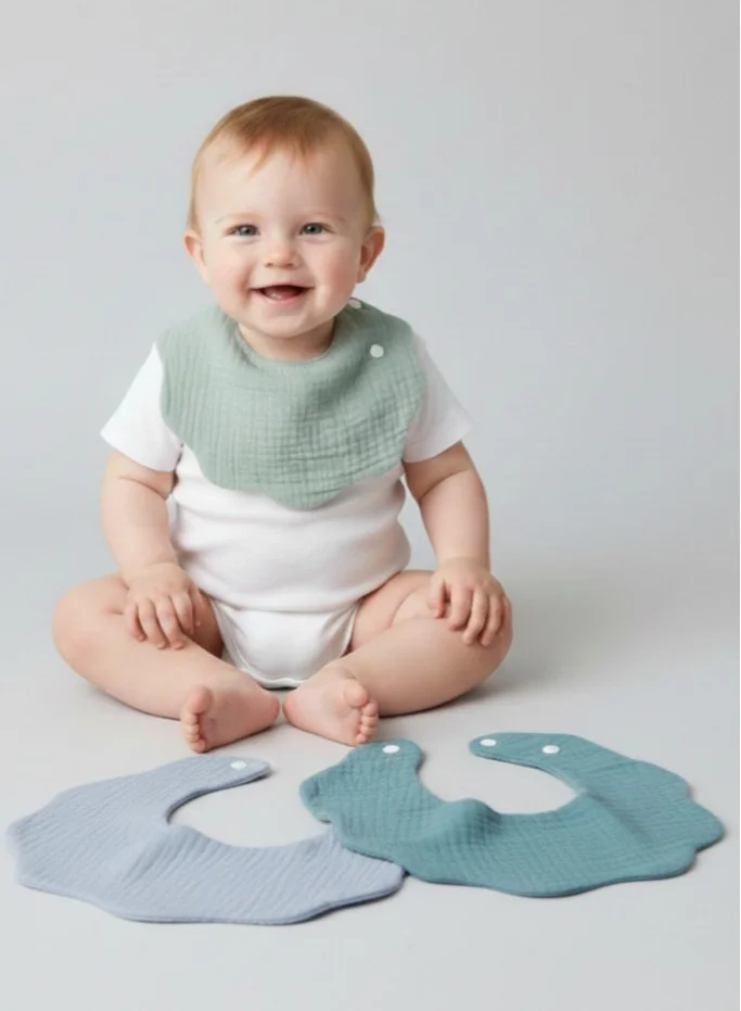 بيبي كلو Mesh Cloth Baby Feeding Bibs 3 Pack