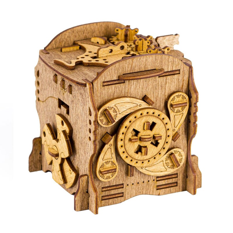 iDventure Cluebox - Captain's Nemo Nautilus - Escape Room game - Puzzle box - 3D wooden puzzle - sequential puzzle - 3D puzzles for adults - brain teaser - birthday gift gadget for men - money box - Image 1