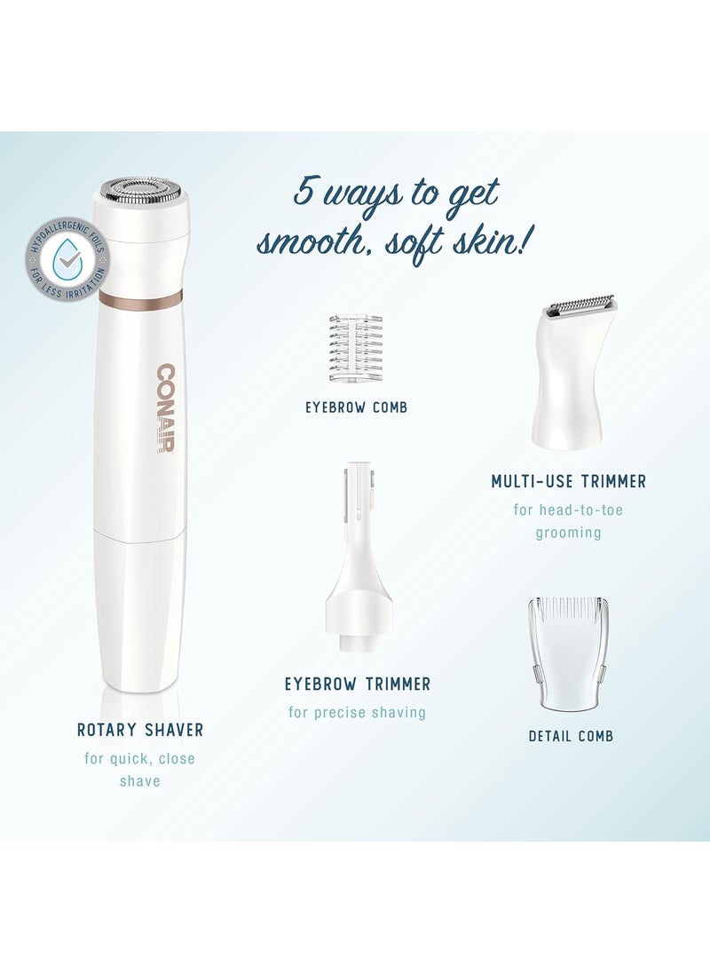 CONAIR Conair AllIn1 Facial Hair Removal for Women Cordless Electric Trimmer Perfect for Face EarNose Eyebrows and Bikini Lines  - Image 2