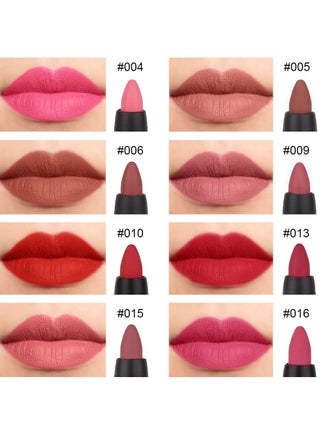 8Pcs Nude Pink Beige Ruby Rose Red Brown Mauve Matte Lipstick and Lip Crayon Lip Liner Pencil Pen Set for Women mate magicos 24 horas originales pintalabios permanente 24 horas - view 2