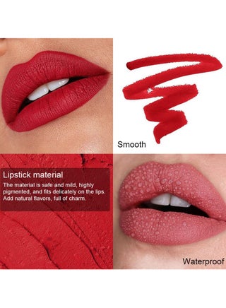 8Pcs Nude Pink Beige Ruby Rose Red Brown Mauve Matte Lipstick and Lip Crayon Lip Liner Pencil Pen Set for Women mate magicos 24 horas originales pintalabios permanente 24 horas - view 5