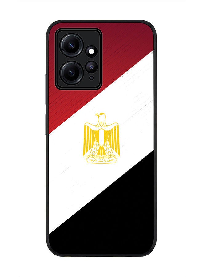 Stylizedd Rugged Black edge case for Redmi Note 12 4G Slim fit Soft Case Flexible Rubber Edges Anti Drop TPU Gel Thin Cover - Flag Of Egypt - Image 1