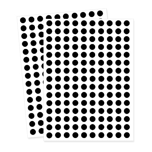 Yeachlaing 0.25 Inch Round Permanent Adhesive Color-Code Dot Stickers,Black,Pack of 1800 - Image 1