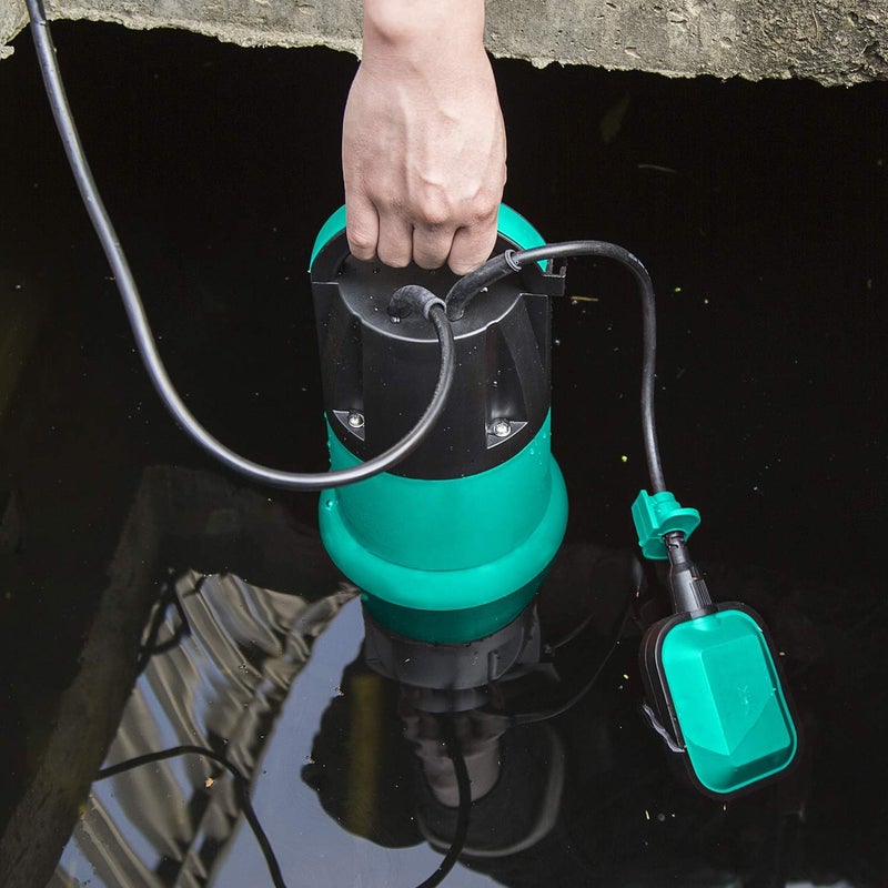 Prostormer Sump Pump, 1HP 3700GPH Submersible Clean/Dirty Water Pump with Automatic Float Switch for Pool, Pond,Garden, Flooded Cellar, Aquarium and Irrigation(Green) - Image 2