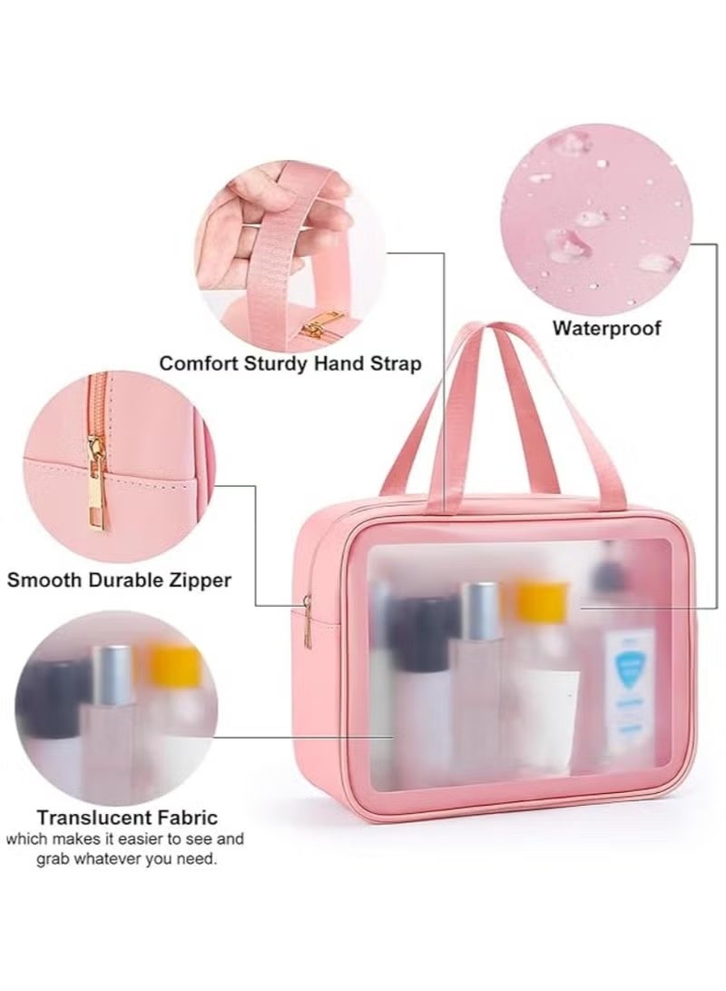 3pcs Clear Cosmetic Bag - Travel Cosmetic Bag for Women Girls - Travel Makeup Bag - Small Toiletry Bags PVC Plastic - Waterproof Cosmetic Wash Bag Zipper Makeup Bag for Women - Image 5