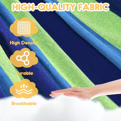 ANYOO Cotton Hammock Portable Camping Hammocks for Hanging Sturdy Garden Comfortable Fabric Hammock with Tree Straps Up to 660lbs with Travel Bag for Camping Outdoor/Indoor Patio Backyard - Image 2