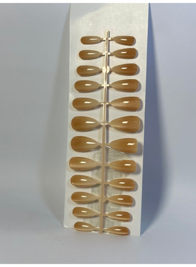 24Pcs(1Sheet)  Press on Nails Almond - Nails Glossy Nail Press Ons Full Cover, Acrylic Nail Extensions Professional Salon and Home DIY Art- - Image 2