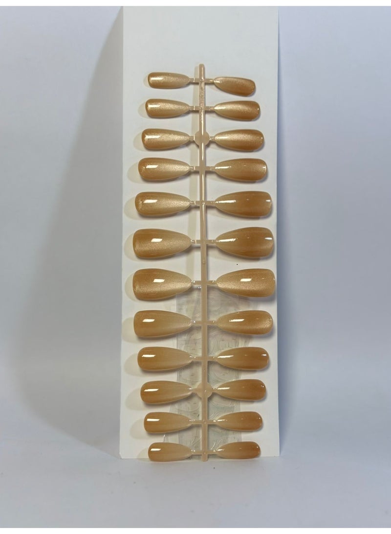 24Pcs(1Sheet)  Press on Nails Almond - Nails Glossy Nail Press Ons Full Cover, Acrylic Nail Extensions Professional Salon and Home DIY Art- - Image 1