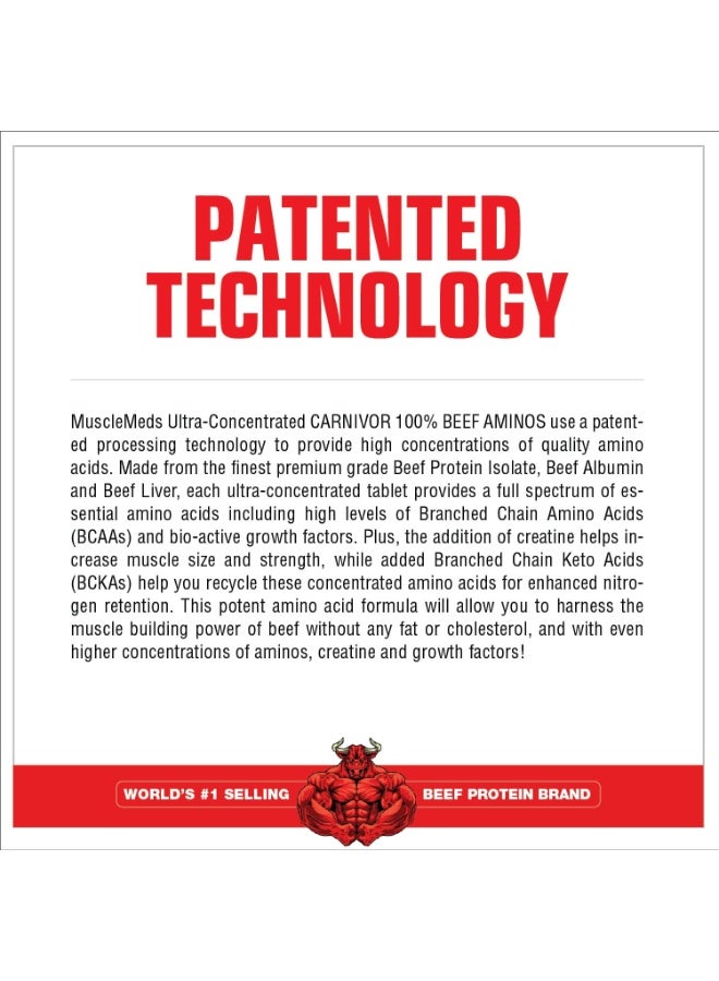 MUSCLEMEDS Carnivor Beef Aminos, 300 Tablets | Premium Beef-Derived Amino Acid Supplement for Training & Muscle Support - Image 3