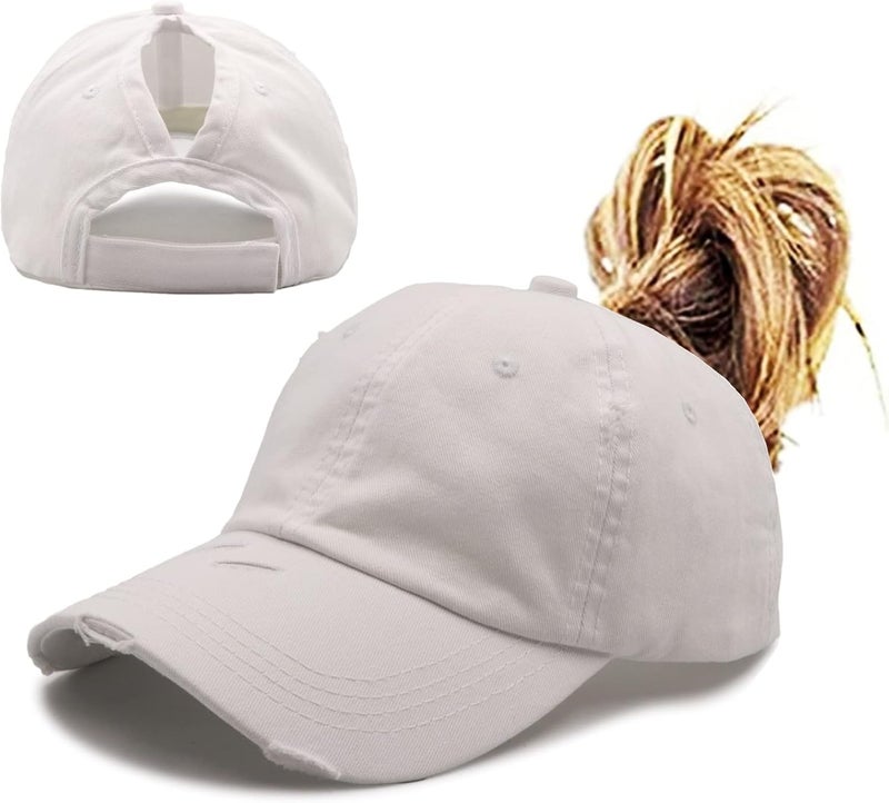ProMindFun Womens Pony Hat High Ponytail Baseball Cap Girls Messy Bun Caps Camouflage Trucker Bad Hair Day Adjustable Dad Hat - Image 2