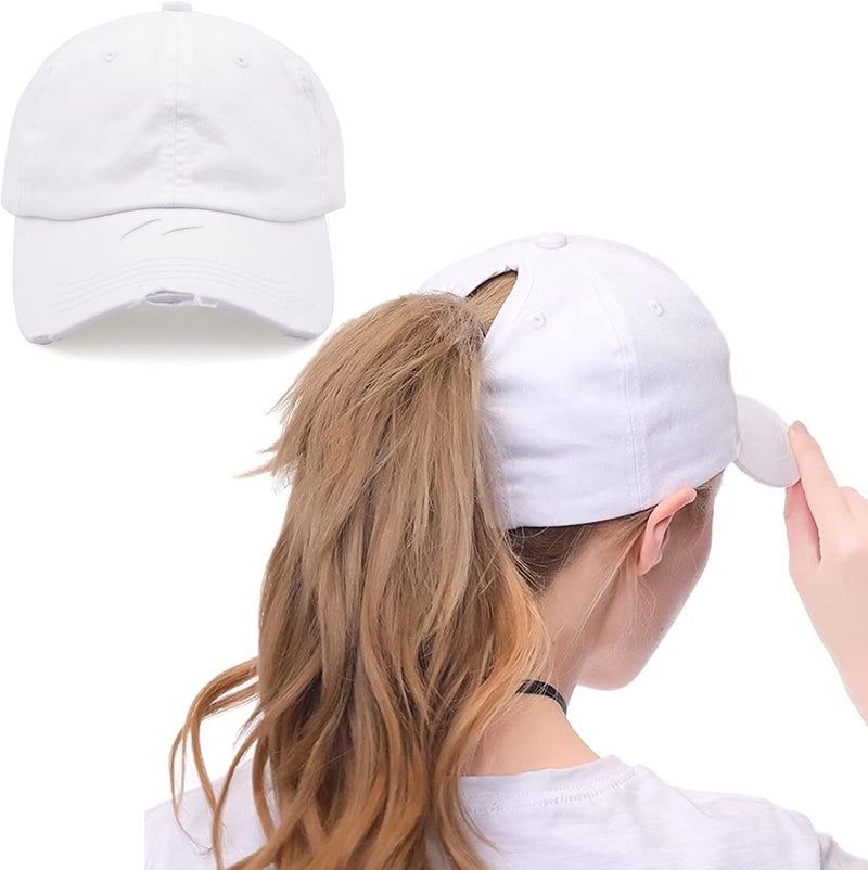 ProMindFun Womens Pony Hat High Ponytail Baseball Cap Girls Messy Bun Caps Camouflage Trucker Bad Hair Day Adjustable Dad Hat - Image 1