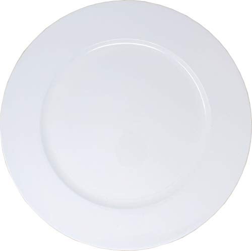 Ms Lovely Metallic Foil Charger Plates  Set of 6  Made of Thick Plastic  White