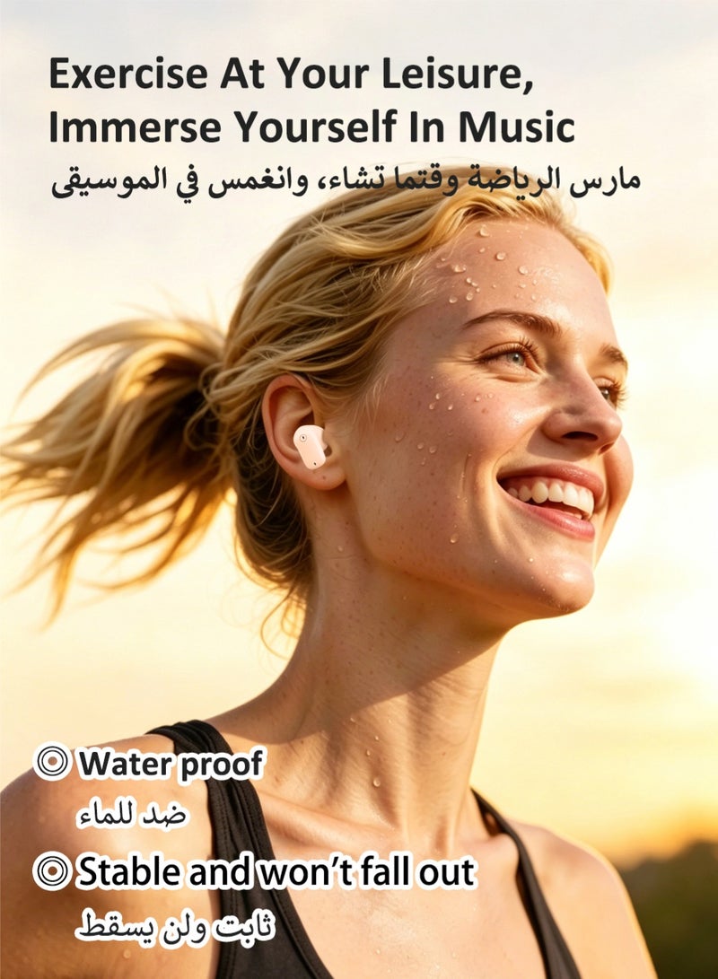 ISKU Wireless Bluetooth Earphones BT5.4 In-ear Headphones Noise Cancellation Waterproof Short-stemmed TWS Headphones HIFI Sound Quality Earbuds for Sports Travel Classes Work - Image 4