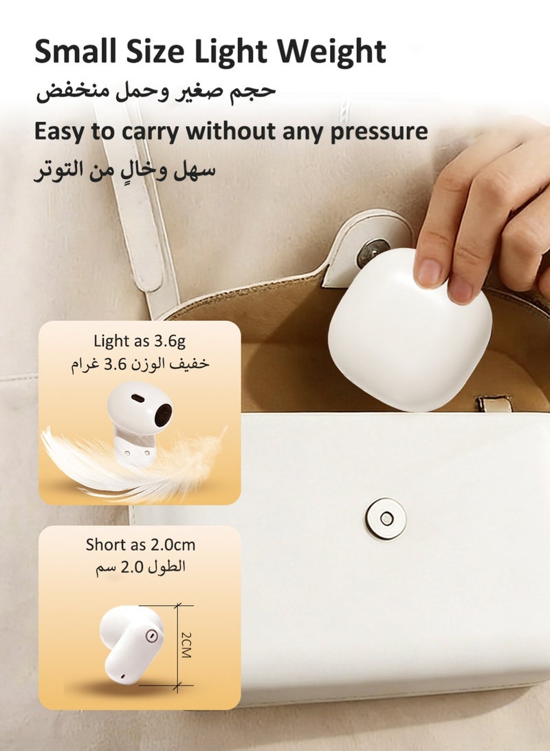ISKU Wireless Bluetooth Earphones BT5.4 In-ear Headphones Noise Cancellation Waterproof Short-stemmed TWS Headphones HIFI Sound Quality Earbuds for Sports Travel Classes Work - Image 3