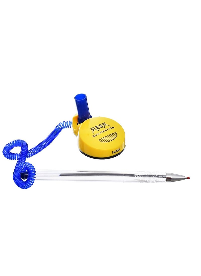 Leto Leto SA-601 Desk-Top Ballpoint Pen 0.7mm Blue Ink for Office and School With Premium And Eco-Friendly Material - Blue Yellow  - Image 2