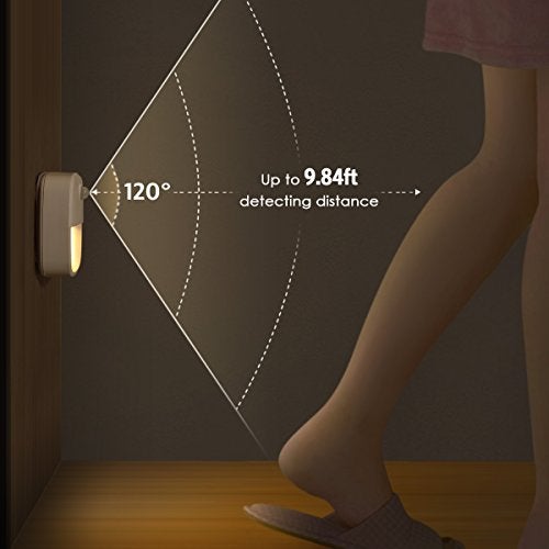 AMIR Upgraded Motion Sensor Light Indoor, Stair Lights Battery Operated, Cordless Stick-On LED Night Light for Closet, Hallway, Bathroom, Kitchen, Cabinet, Energy Efficient (Warm White - Pack of 3) - Image 3