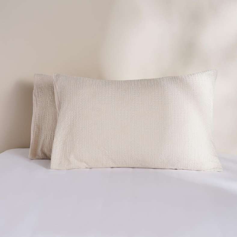 Pan Home Avenue Cotton Waffle  2-piece Pillow Cover Set 50x75cm - Cream