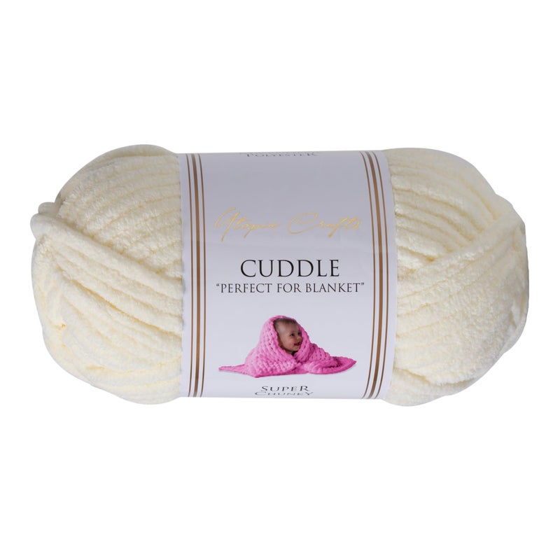 Utopia Crafts Cuddle Super Chunky Chenille Yarn Cream 100g 60m Ball Fluffy Soft  Easy to Use Perfect Chunky Yarn for Crochet  Knitting Machine Washable BeginnerFriendly Wool Alternative