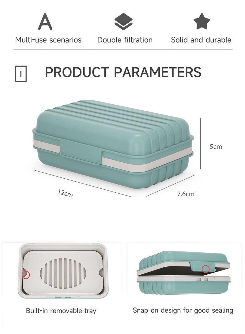 Leakproof Travel Soap Dish with Draining Tray and Lid - Portable Soap Bar Holder for Travel, Gym, Bathroom - Image 4