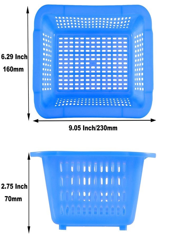 SHEUTSAN 24 Packs 9 x 6.3 x 2.8 Inches Plastic Storage Baskets, 8 each of White, Red, Blue Storage Baskets Colored Organizer Trays Plastic Holders Bins for Classroom, Office, Kitchen, Shops - Image 2