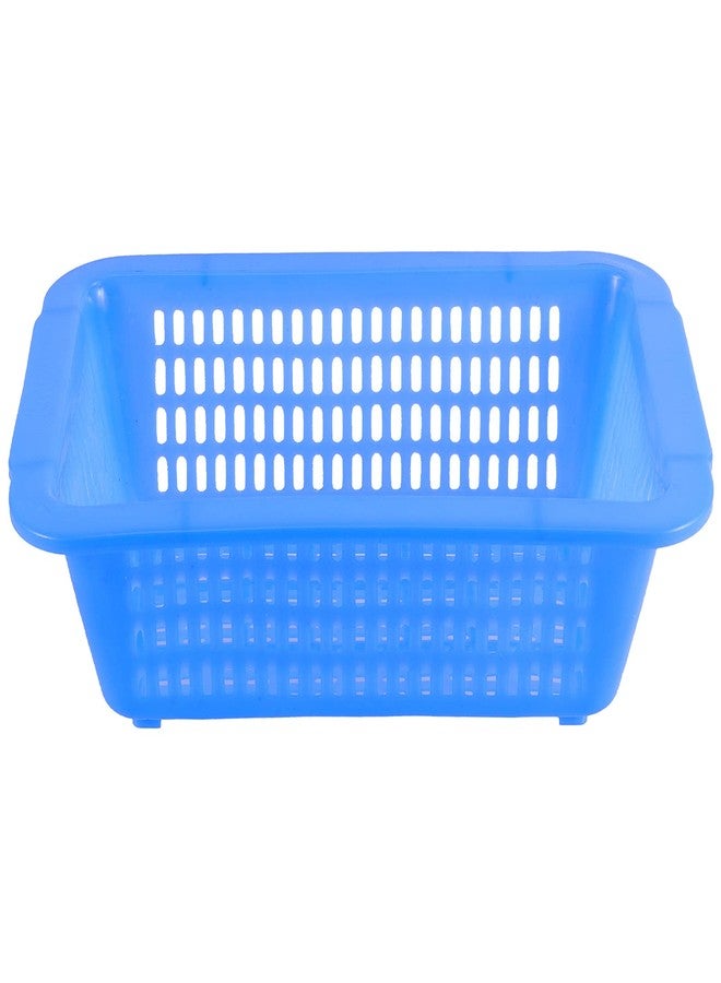 SHEUTSAN 24 Packs 9 x 6.3 x 2.8 Inches Plastic Storage Baskets, 8 each of White, Red, Blue Storage Baskets Colored Organizer Trays Plastic Holders Bins for Classroom, Office, Kitchen, Shops - Image 5
