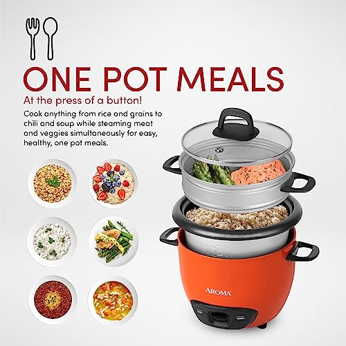 AROMA® 3-Cup (UnCooked) / 1.5Qt / 6-Cup Cooked Rice & Grain Cooker (ARC-743-1NGOR) - Image 2