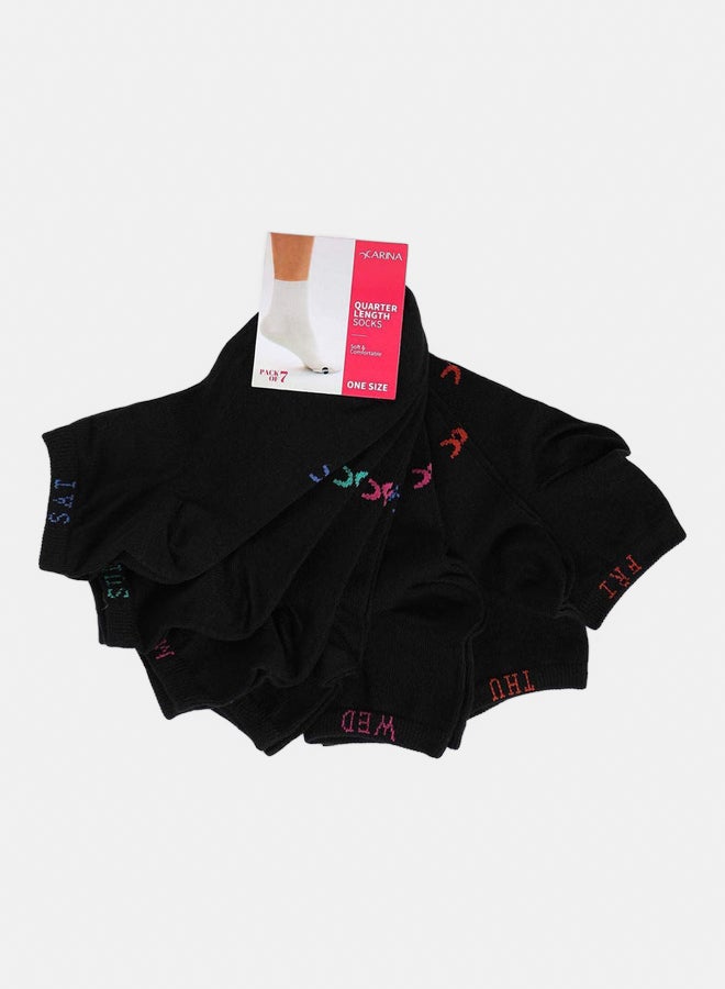 Carina Solid Ankle Length Socks - 7 Pairs - Image 1