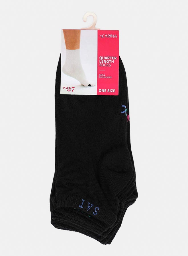 Carina Solid Ankle Length Socks - 7 Pairs - Image 2