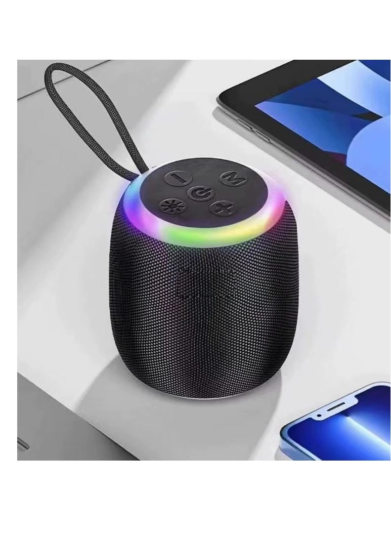 Generic - Wireless Bluetooth Speaker Subwoofer Outdoor Portable Car Home Atmosphere Desktop Small Mini Speaker with RGB light support Radio ,TF card, flash memory - Black - Image 1