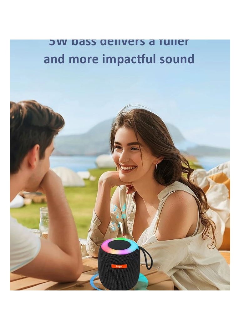 Generic - Wireless Bluetooth Speaker Subwoofer Outdoor Portable Car Home Atmosphere Desktop Small Mini Speaker with RGB light support Radio ,TF card, flash memory - Black - Image 1