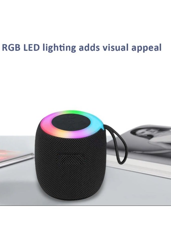 Generic - Wireless Bluetooth Speaker Subwoofer Outdoor Portable Car Home Atmosphere Desktop Small Mini Speaker with RGB light support Radio ,TF card, flash memory - Black - Image 1