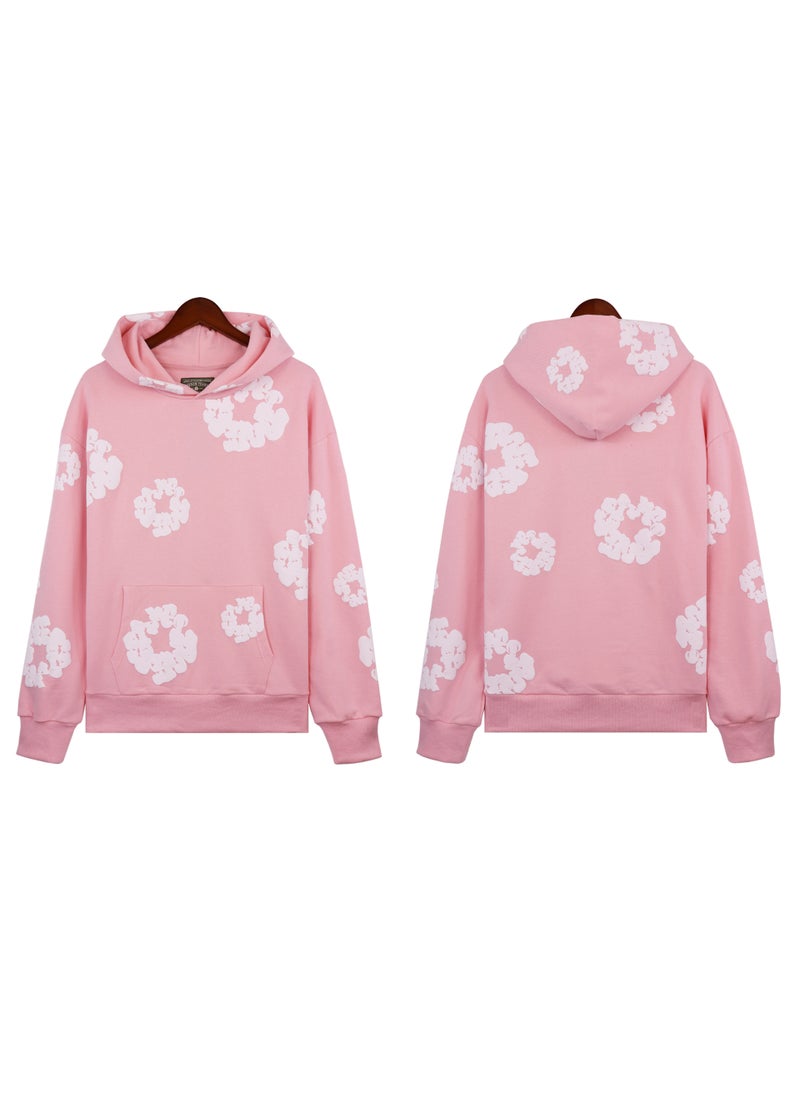 Generic - Autumn Winter Couples Hoodie Sweatpants Set 5640 pink - Image 1