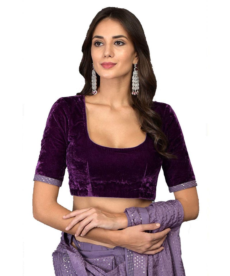 Florely Women's Pure Georgette sequence saree with unstiched blouse piece(Free size) (OnionVelvet) - Image 5