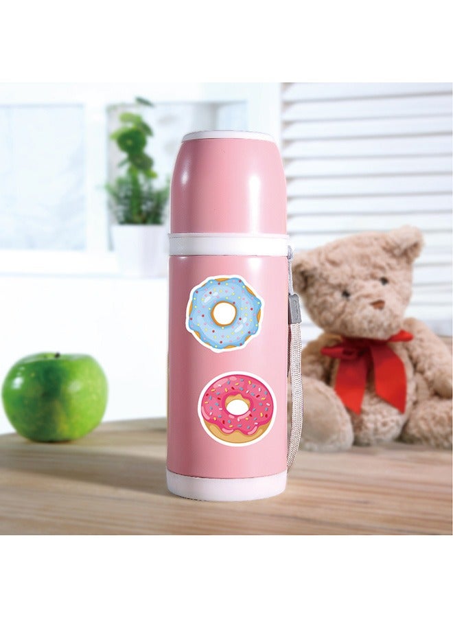 50-Piece Doughnut Cartoon Stickers Vinyl Aesthetic Sticker Laptop Stickers for Skateboard Guitar Travel Case Graffiti Sticker Door Luggage Car Bike Bicycle for Kids Teens Girls Adults - Image 4