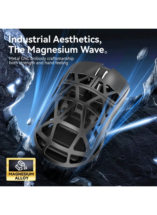 Attack Shark R2 Wireless Gaming Mouse, Superlight Magnesium Alloy, PAW3950 42000 DPI Optical Sensor, 8000Hz Polling Rate, 2.4G/BT/Wired Programmable Mice for Win Mac Gamer (Black) - Image 5