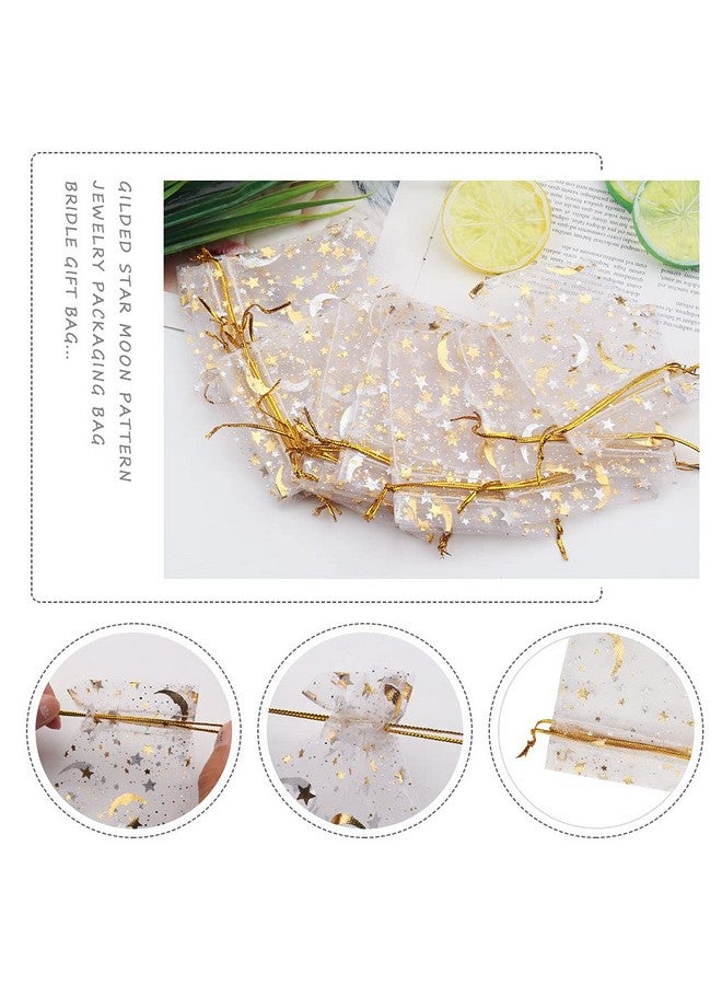 SUMAJU 100 Pieces Moon Star Organza Jewelry Candy Bags, 2.7X3.5 Inch Random Color Organza Favor Bags Gift Pouch With Drawstring For Christmas Wedding Party Valentine'S Day Stocking Stuffers - Image 3