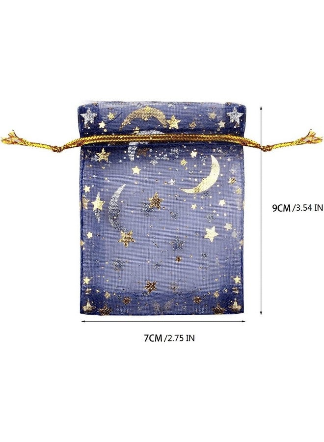 SUMAJU 100 Pieces Moon Star Organza Jewelry Candy Bags, 2.7X3.5 Inch Random Color Organza Favor Bags Gift Pouch With Drawstring For Christmas Wedding Party Valentine'S Day Stocking Stuffers - Image 2